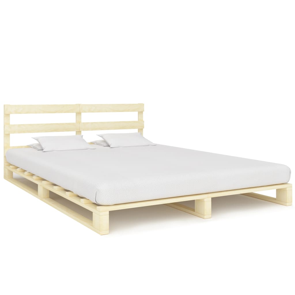 Pallet Bed Frame Solid Pine Wood 140x200 cm- Beds & Bed Frames - HomeShopIreland - Home Shop Ireland - Beds & Bed Frames - Pallet Bed Frame Solid Pine Wood 140x200 cm