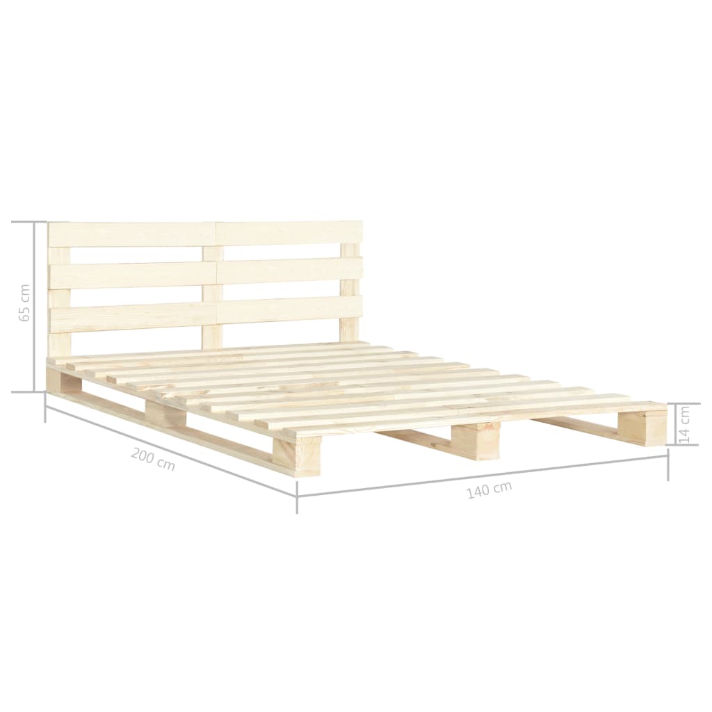 Pallet Bed Frame Solid Pine Wood 140x200 cm- Beds & Bed Frames - HomeShopIreland - Home Shop Ireland - Beds & Bed Frames - Pallet Bed Frame Solid Pine Wood 140x200 cm