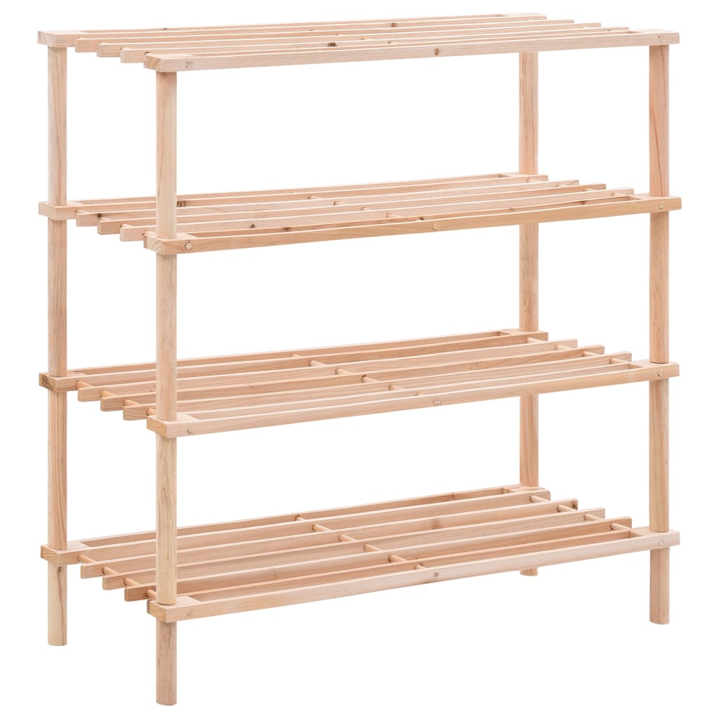 4-Tier Shoe Rack Solid Fir Wood- Shoe Racks & Organisers - HomeShopIreland - Home Shop Ireland - Shoe Racks & Organisers - 4-Tier Shoe Rack Solid Fir Wood