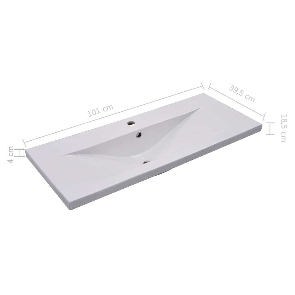 Built-in Basin 101x39.5x18.5 cm Ceramic White- Bathroom Basins - HomeShopIreland - Home Shop Ireland - Bathroom Basins - Built-in Basin 101x39.5x18.5 cm Ceramic White