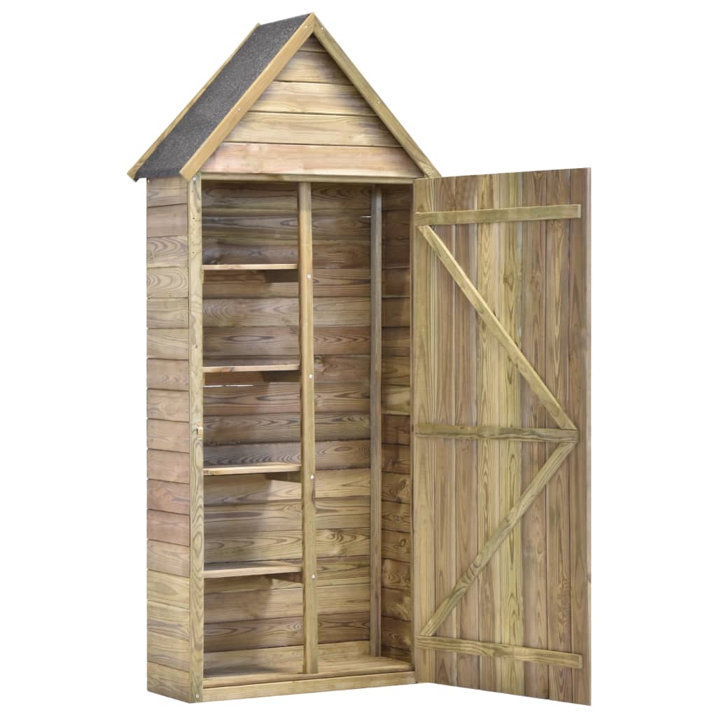 Garden Tool Shed with Door 77x37x178 cm Impregnated Pinewood- Sheds, Garages & Carports - HomeShopIreland - Home Shop Ireland - Sheds, Garages & Carports - Garden Tool Shed with Door 77x37x178 cm Impregnated Pinewood