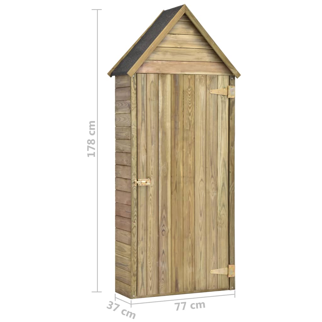 Garden Tool Shed with Door 77x37x178 cm Impregnated Pinewood- Sheds, Garages & Carports - HomeShopIreland - Home Shop Ireland - Sheds, Garages & Carports - Garden Tool Shed with Door 77x37x178 cm Impregnated Pinewood