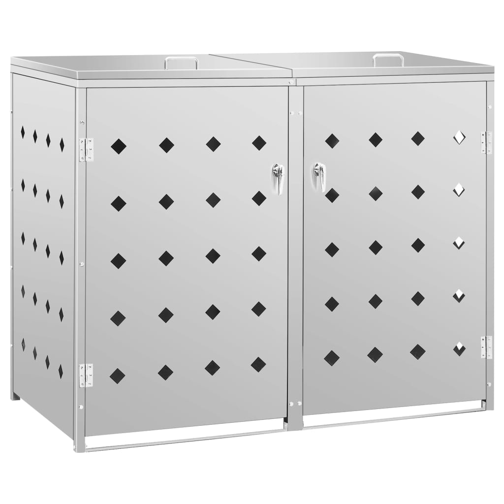 Double Wheelie Bin Shed 240 L Stainless Steel- Waste Container Enclosures - HomeShopIreland - Home Shop Ireland - Waste Container Enclosures - Double Wheelie Bin Shed 240 L Stainless Steel