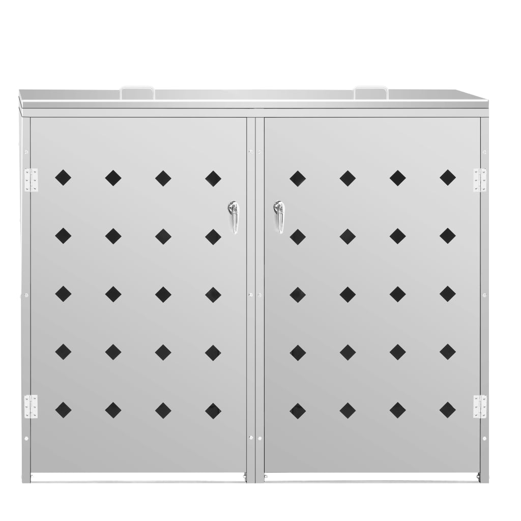 Double Wheelie Bin Shed 240 L Stainless Steel- Waste Container Enclosures - HomeShopIreland - Home Shop Ireland - Waste Container Enclosures - Double Wheelie Bin Shed 240 L Stainless Steel