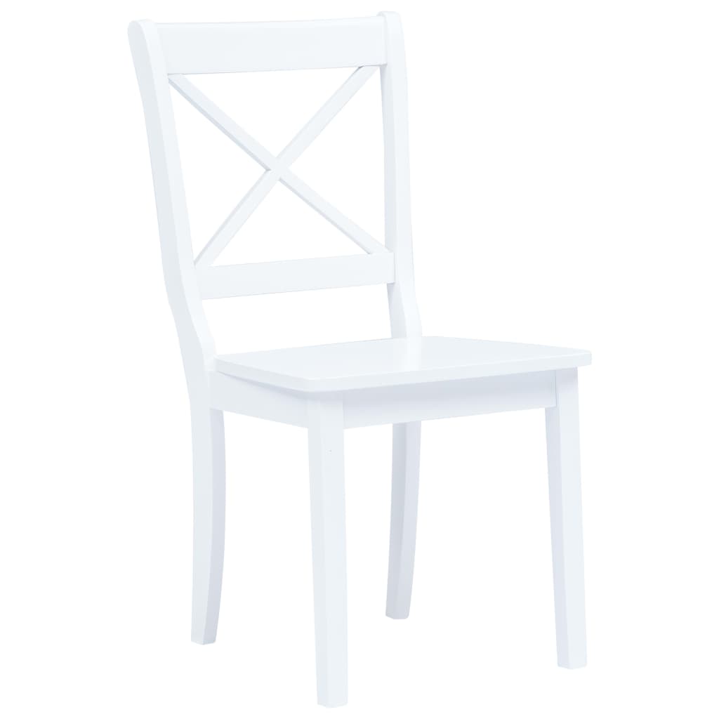 Dining Chairs 6 pcs White Solid Rubber Wood- Kitchen & Dining Room Chairs - HomeShopIreland - Home Shop Ireland - Kitchen & Dining Room Chairs - Dining Chairs 6 pcs White Solid Rubber Wood