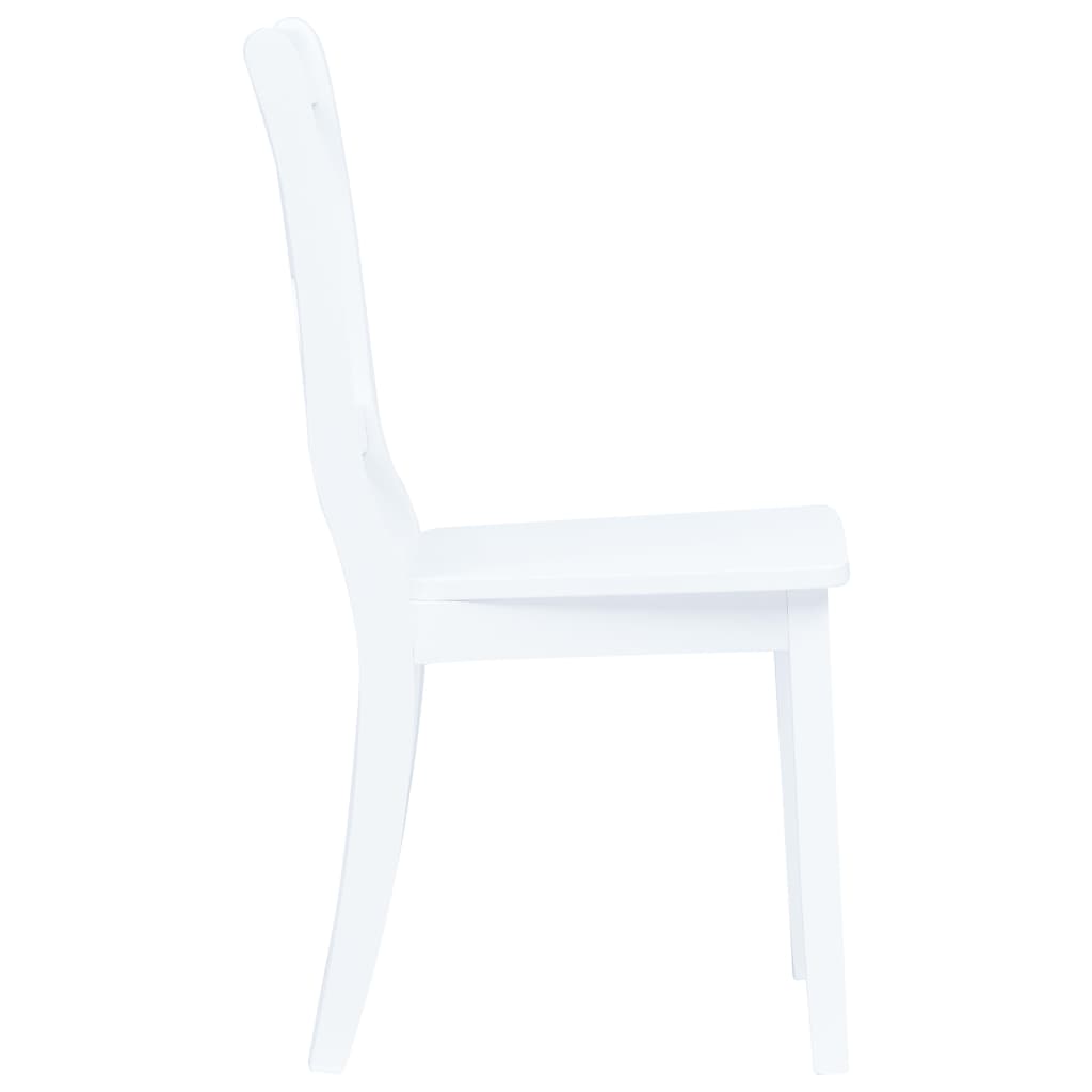 Dining Chairs 6 pcs White Solid Rubber Wood- Kitchen & Dining Room Chairs - HomeShopIreland - Home Shop Ireland - Kitchen & Dining Room Chairs - Dining Chairs 6 pcs White Solid Rubber Wood
