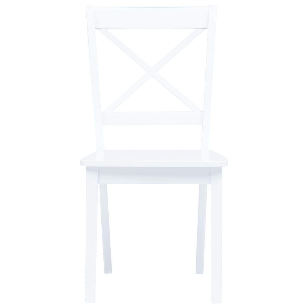 Dining Chairs 6 pcs White Solid Rubber Wood- Kitchen & Dining Room Chairs - HomeShopIreland - Home Shop Ireland - Kitchen & Dining Room Chairs - Dining Chairs 6 pcs White Solid Rubber Wood