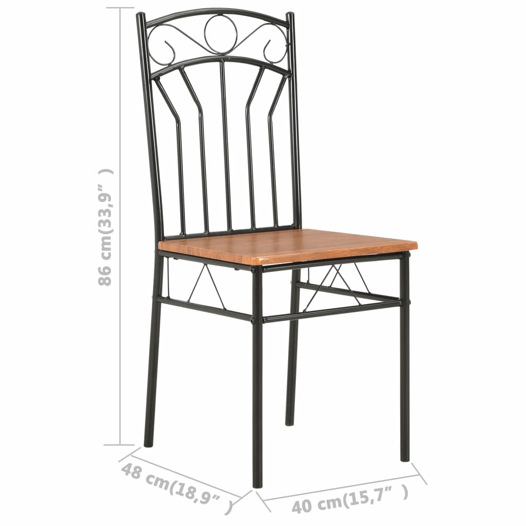 Dining Chairs 6 pcs Brown MDF- Kitchen & Dining Room Chairs - HomeShopIreland - Home Shop Ireland - Kitchen & Dining Room Chairs - Dining Chairs 6 pcs Brown MDF