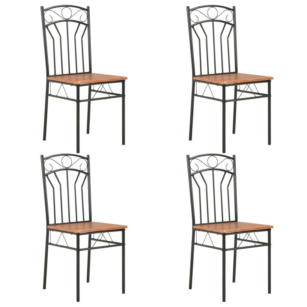 Dining Chairs 4 pcs Brown MDF- Kitchen & Dining Room Chairs - HomeShopIreland - Home Shop Ireland - Kitchen & Dining Room Chairs - Dining Chairs 4 pcs Brown MDF