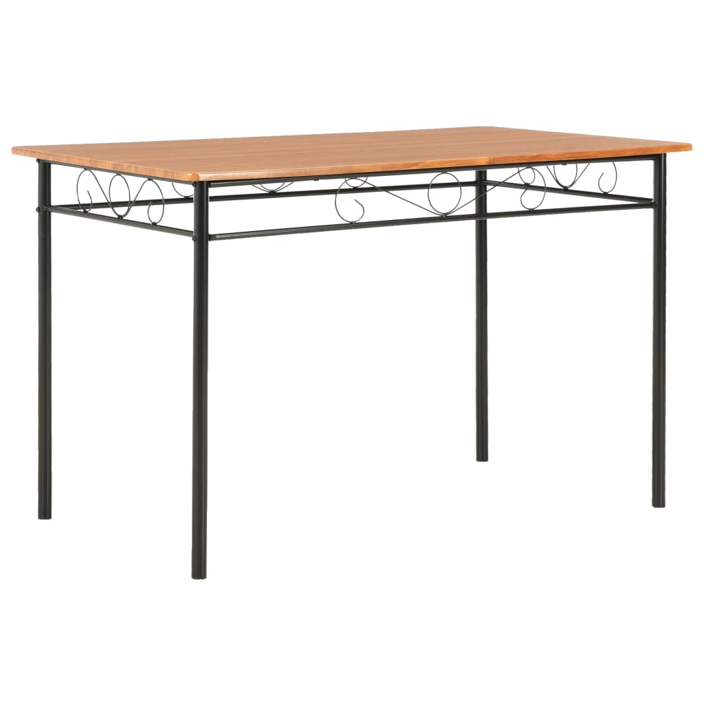 7 Piece Dining Set MDF and Steel Brown- Kitchen & Dining Furniture Sets - HomeShopIreland - Home Shop Ireland - Kitchen & Dining Furniture Sets - 7 Piece Dining Set MDF and Steel Brown