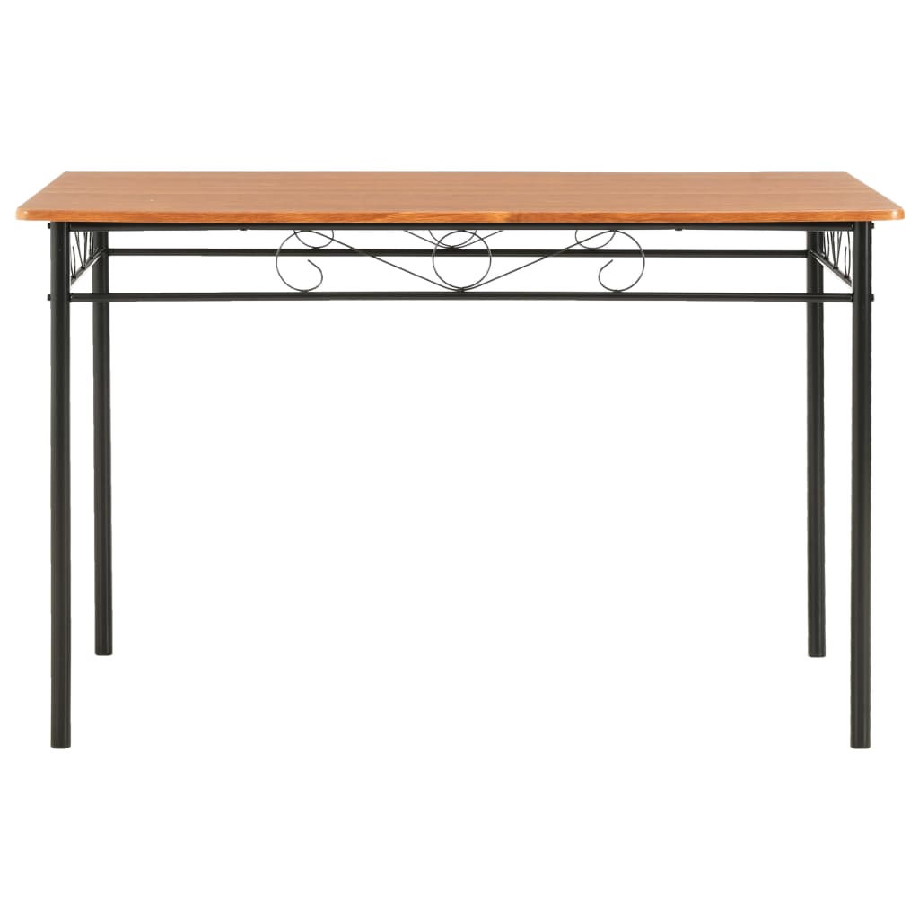7 Piece Dining Set MDF and Steel Brown- Kitchen & Dining Furniture Sets - HomeShopIreland - Home Shop Ireland - Kitchen & Dining Furniture Sets - 7 Piece Dining Set MDF and Steel Brown