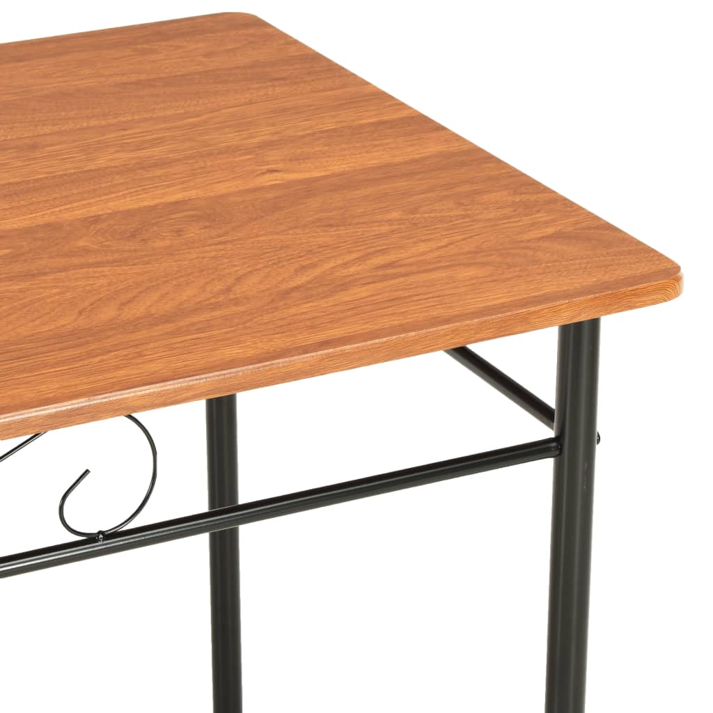 7 Piece Dining Set MDF and Steel Brown- Kitchen & Dining Furniture Sets - HomeShopIreland - Home Shop Ireland - Kitchen & Dining Furniture Sets - 7 Piece Dining Set MDF and Steel Brown