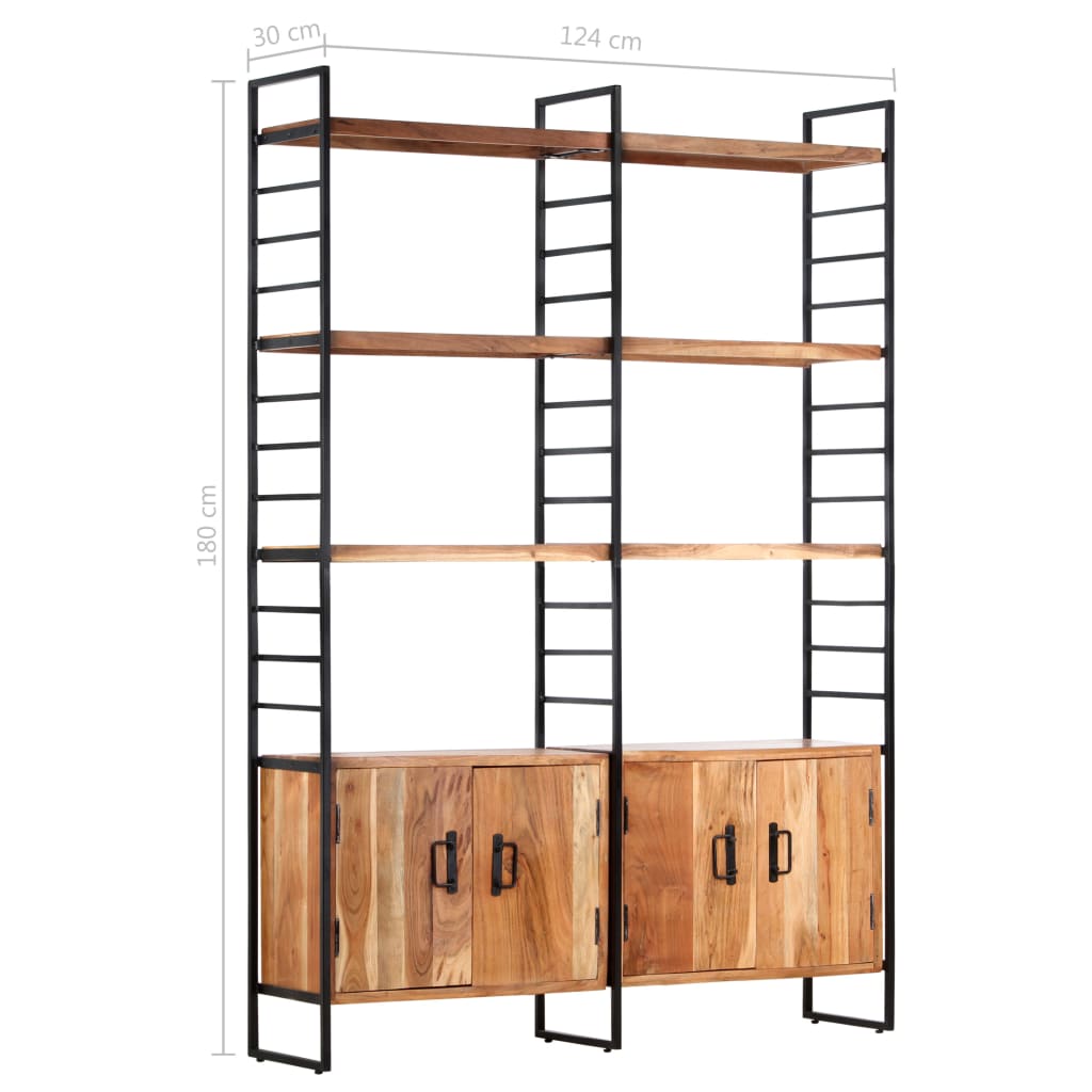 4-Tier Bookcase 124x30x180 cm Solid Acacia Wood- Bookcases & Standing Shelves - HomeShopIreland - Home Shop Ireland - Bookcases & Standing Shelves - 4-Tier Bookcase 124x30x180 cm Solid Acacia Wood