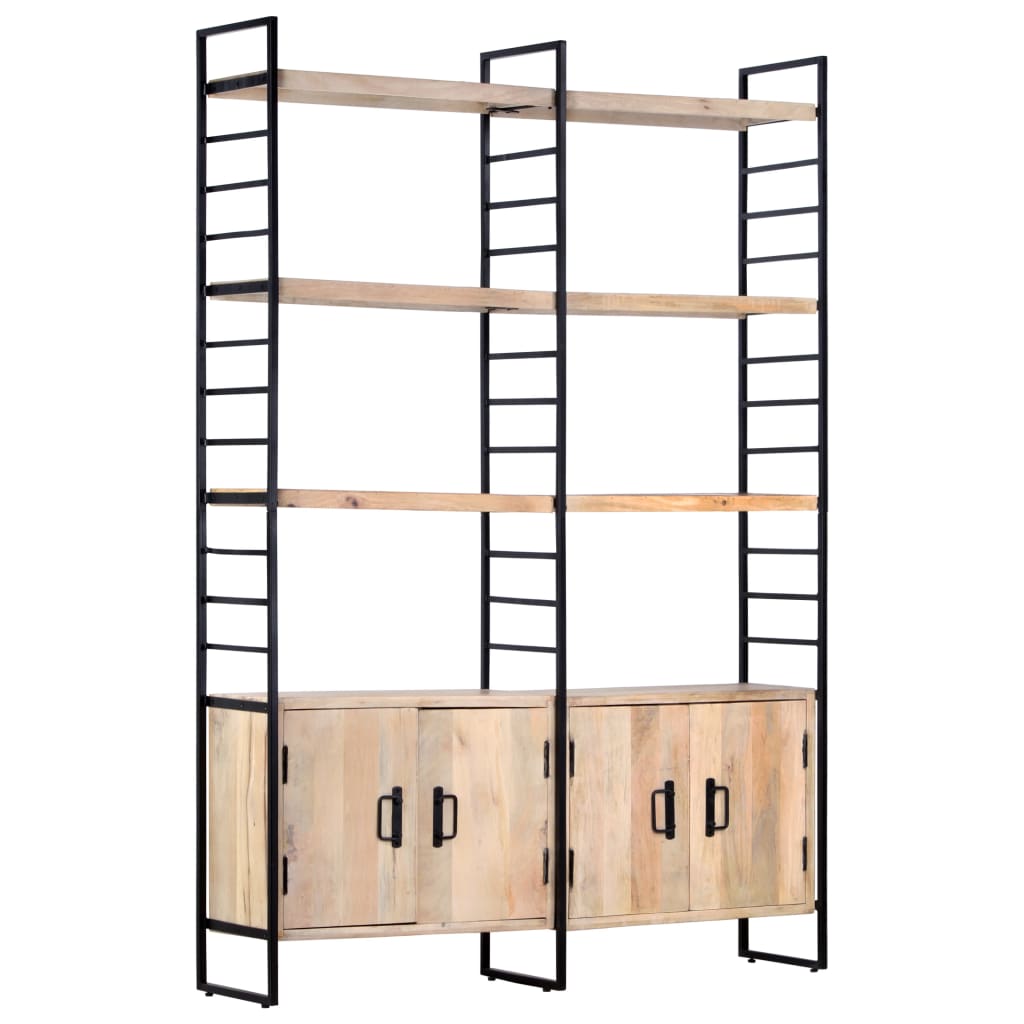 4-Tier Bookcase 124x30x180 cm Solid Mango Wood- Bookcases & Standing Shelves - HomeShopIreland - Home Shop Ireland - Bookcases & Standing Shelves - 4-Tier Bookcase 124x30x180 cm Solid Mango Wood