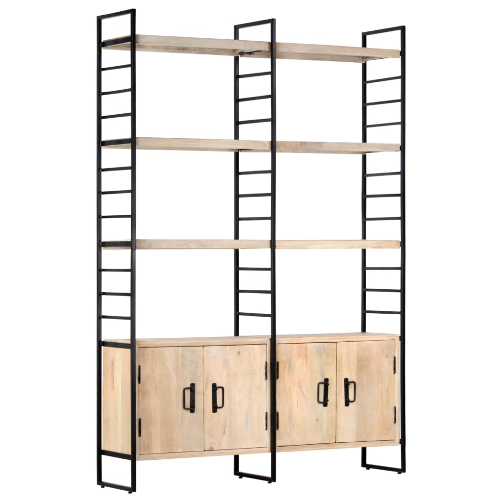 4-Tier Bookcase 124x30x180 cm Solid Mango Wood- Bookcases & Standing Shelves - HomeShopIreland - Home Shop Ireland - Bookcases & Standing Shelves - 4-Tier Bookcase 124x30x180 cm Solid Mango Wood