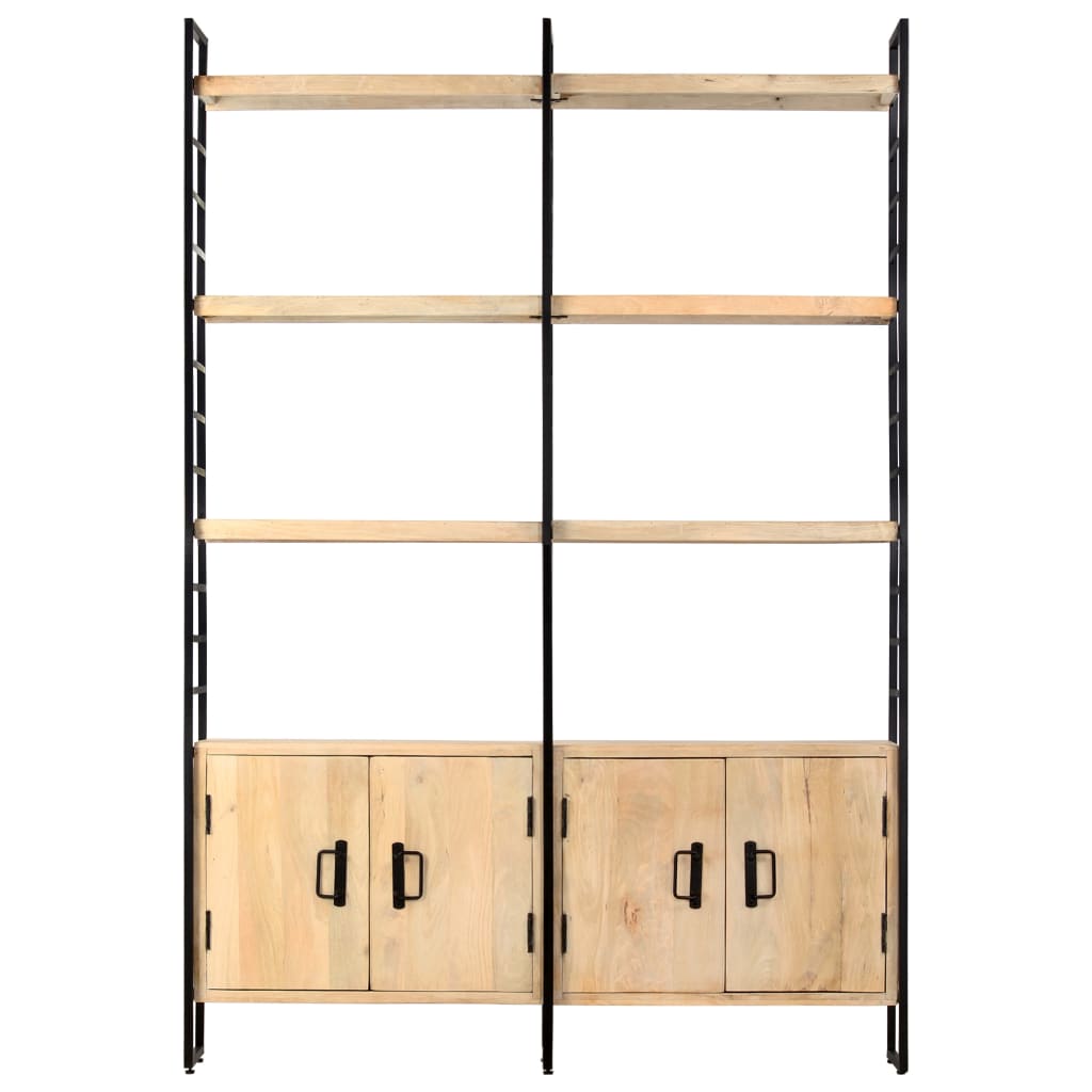 4-Tier Bookcase 124x30x180 cm Solid Mango Wood- Bookcases & Standing Shelves - HomeShopIreland - Home Shop Ireland - Bookcases & Standing Shelves - 4-Tier Bookcase 124x30x180 cm Solid Mango Wood