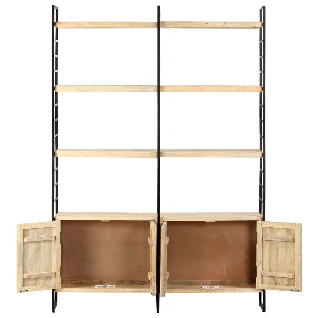 4-Tier Bookcase 124x30x180 cm Solid Mango Wood- Bookcases & Standing Shelves - HomeShopIreland - Home Shop Ireland - Bookcases & Standing Shelves - 4-Tier Bookcase 124x30x180 cm Solid Mango Wood