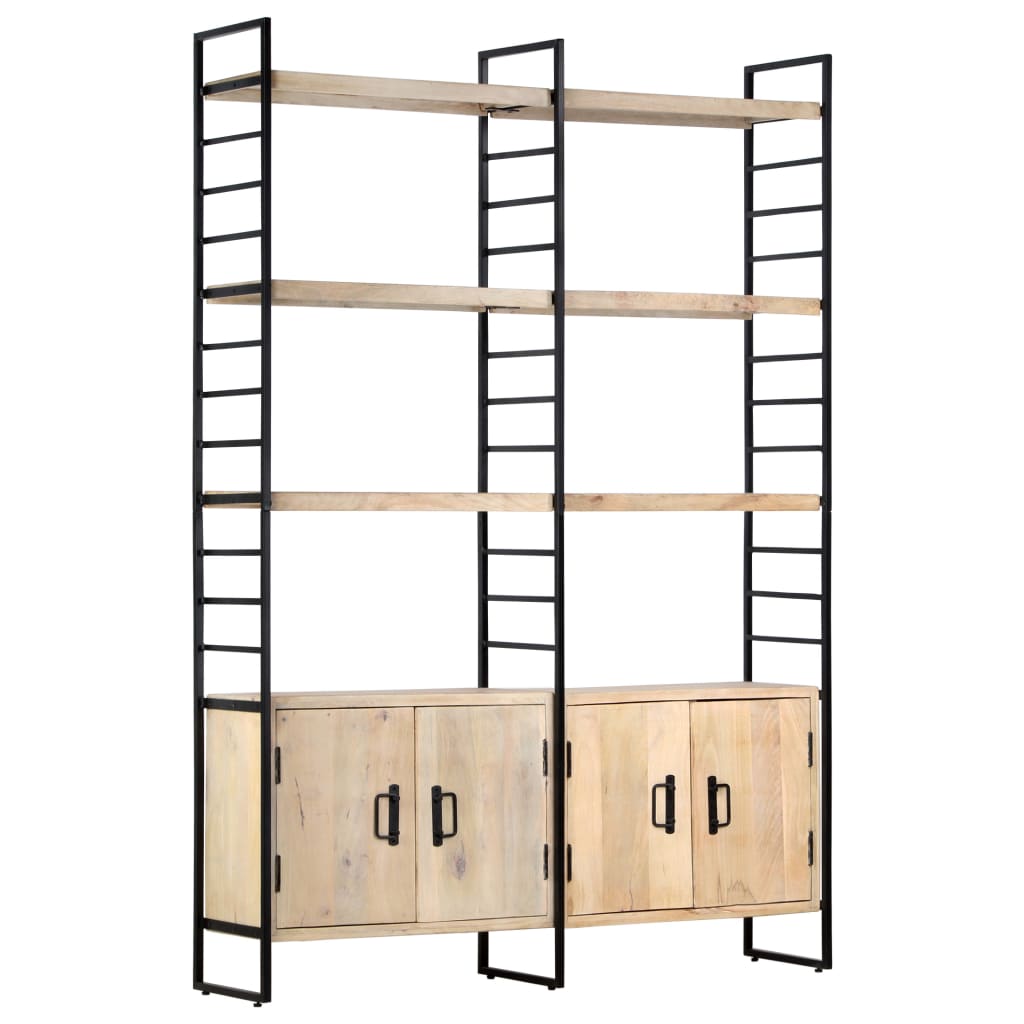 4-Tier Bookcase 124x30x180 cm Solid Mango Wood- Bookcases & Standing Shelves - HomeShopIreland - Home Shop Ireland - Bookcases & Standing Shelves - 4-Tier Bookcase 124x30x180 cm Solid Mango Wood