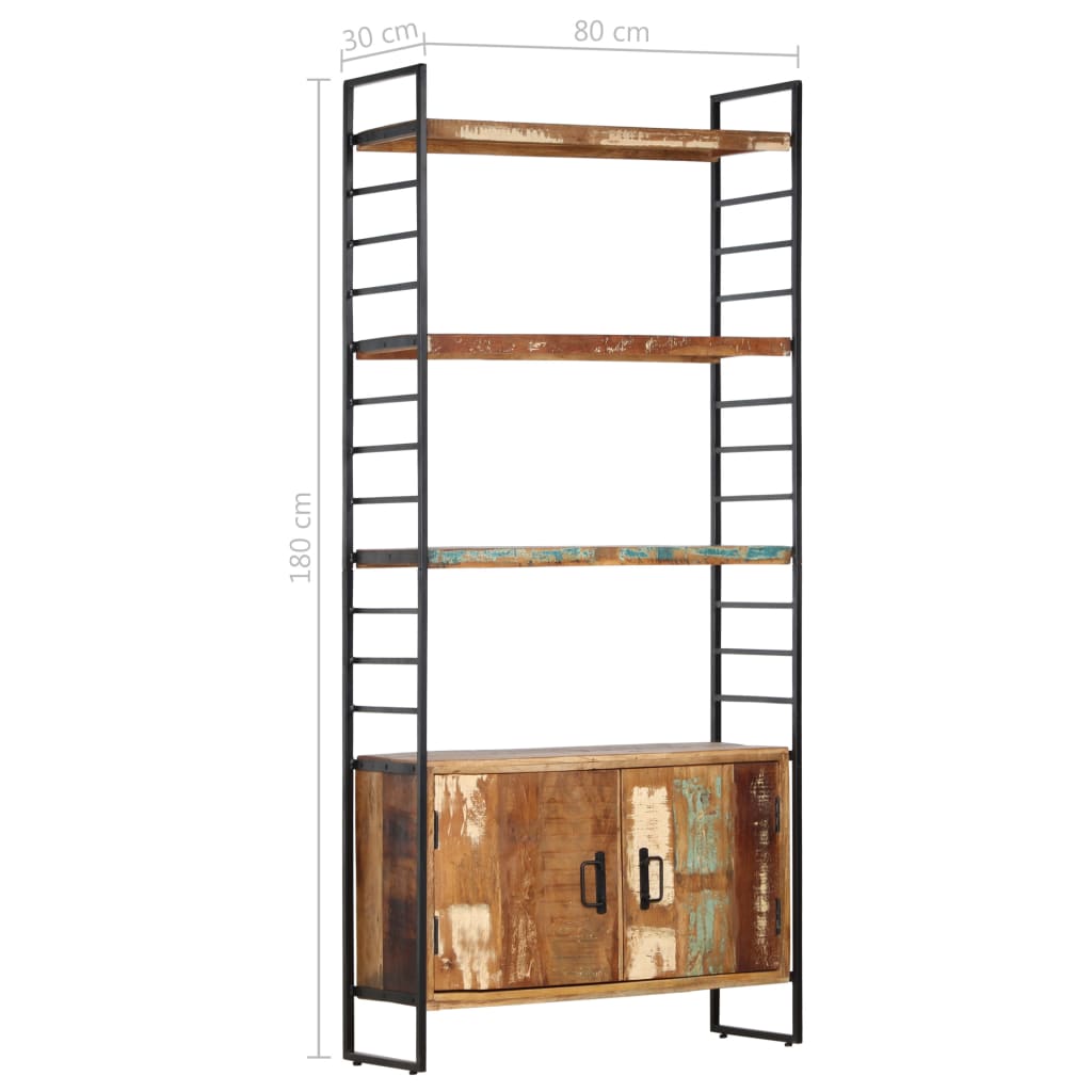 4-Tier Bookcase 80x30x180 cm Solid Reclaimed Wood- Bookcases & Standing Shelves - HomeShopIreland - Home Shop Ireland - Bookcases & Standing Shelves - 4-Tier Bookcase 80x30x180 cm Solid Reclaimed Wood