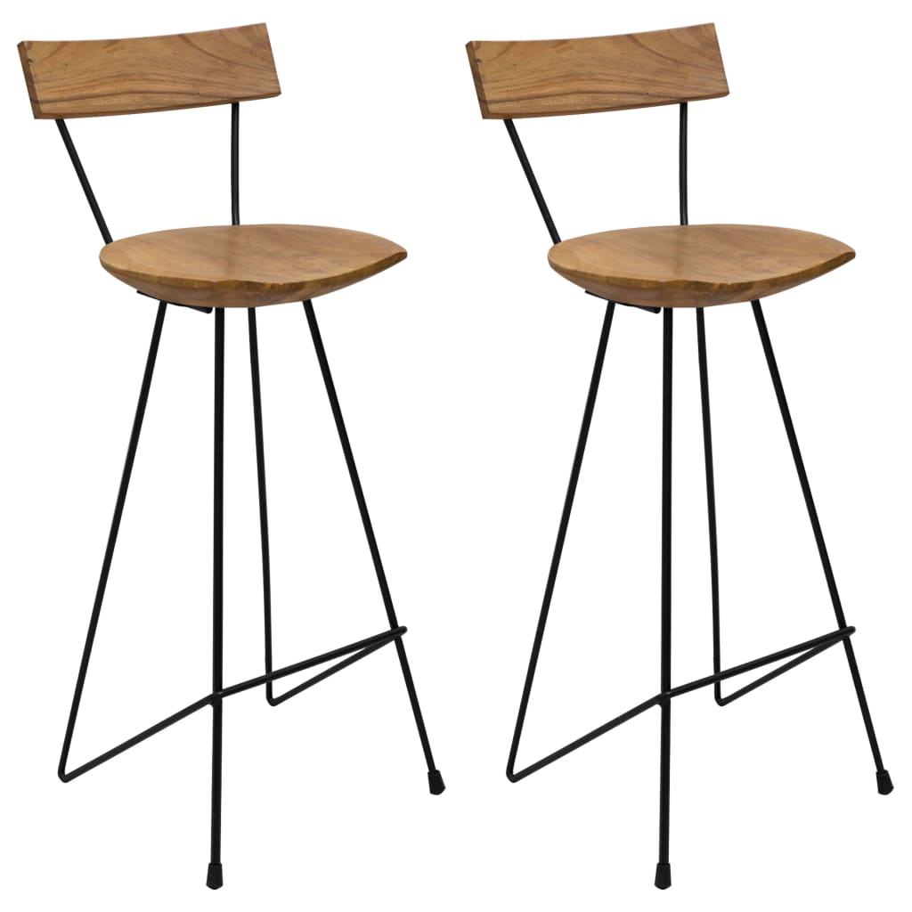 Bar Stools 2 pcs Solid Teak Wood- Table & Bar Stools - HomeShopIreland - Home Shop Ireland - Table & Bar Stools - Bar Stools 2 pcs Solid Teak Wood