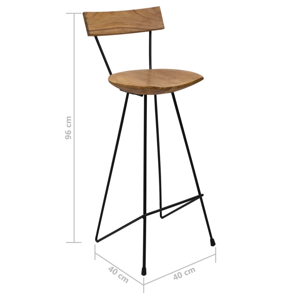 Bar Stools 2 pcs Solid Teak Wood- Table & Bar Stools - HomeShopIreland - Home Shop Ireland - Table & Bar Stools - Bar Stools 2 pcs Solid Teak Wood
