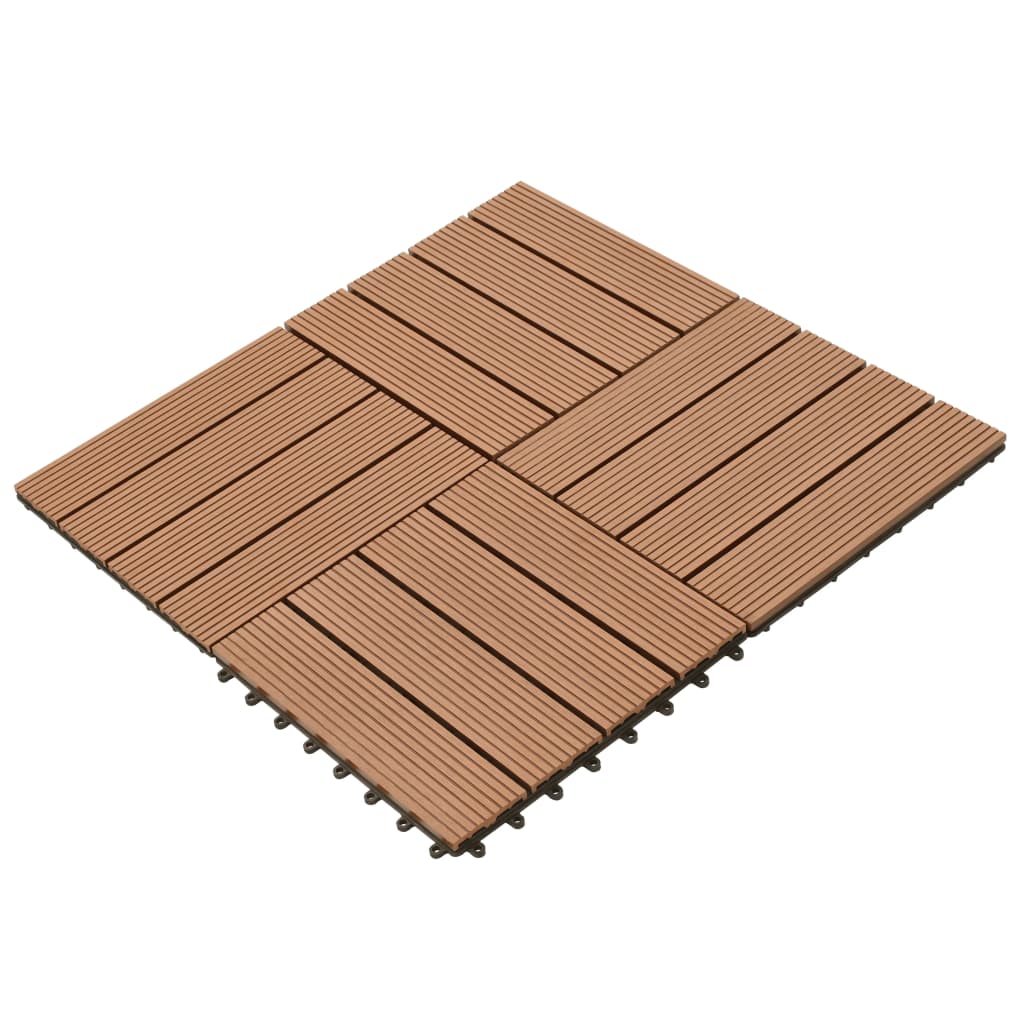 22 pcs Decking Tiles 30x30 cm 2 sqm WPC Dark Brown- Flooring & Carpet - HomeShopIreland - Home Shop Ireland - Flooring & Carpet - 22 pcs Decking Tiles 30x30 cm 2 sqm WPC Dark Brown
