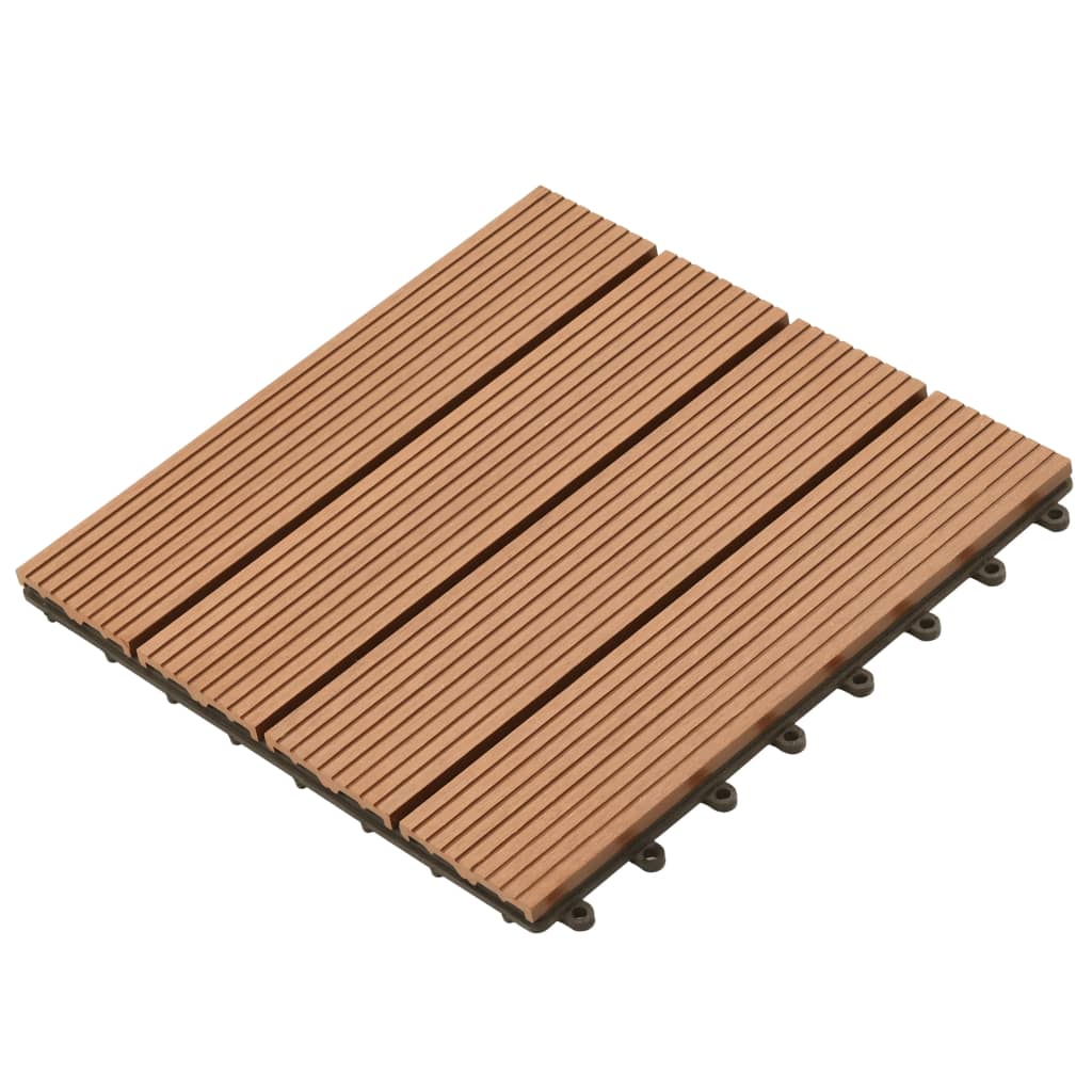 22 pcs Decking Tiles 30x30 cm 2 sqm WPC Dark Brown- Flooring & Carpet - HomeShopIreland - Home Shop Ireland - Flooring & Carpet - 22 pcs Decking Tiles 30x30 cm 2 sqm WPC Dark Brown