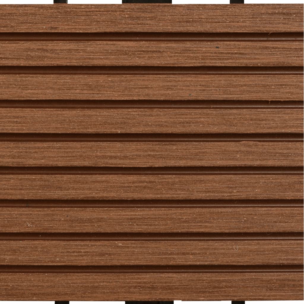 22 pcs Decking Tiles 30x30 cm 2 sqm WPC Dark Brown- Flooring & Carpet - HomeShopIreland - Home Shop Ireland - Flooring & Carpet - 22 pcs Decking Tiles 30x30 cm 2 sqm WPC Dark Brown