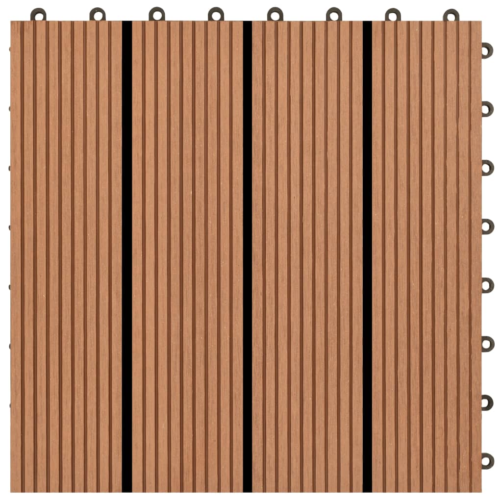 22 pcs Decking Tiles 30x30 cm 2 sqm WPC Dark Brown- Flooring & Carpet - HomeShopIreland - Home Shop Ireland - Flooring & Carpet - 22 pcs Decking Tiles 30x30 cm 2 sqm WPC Dark Brown