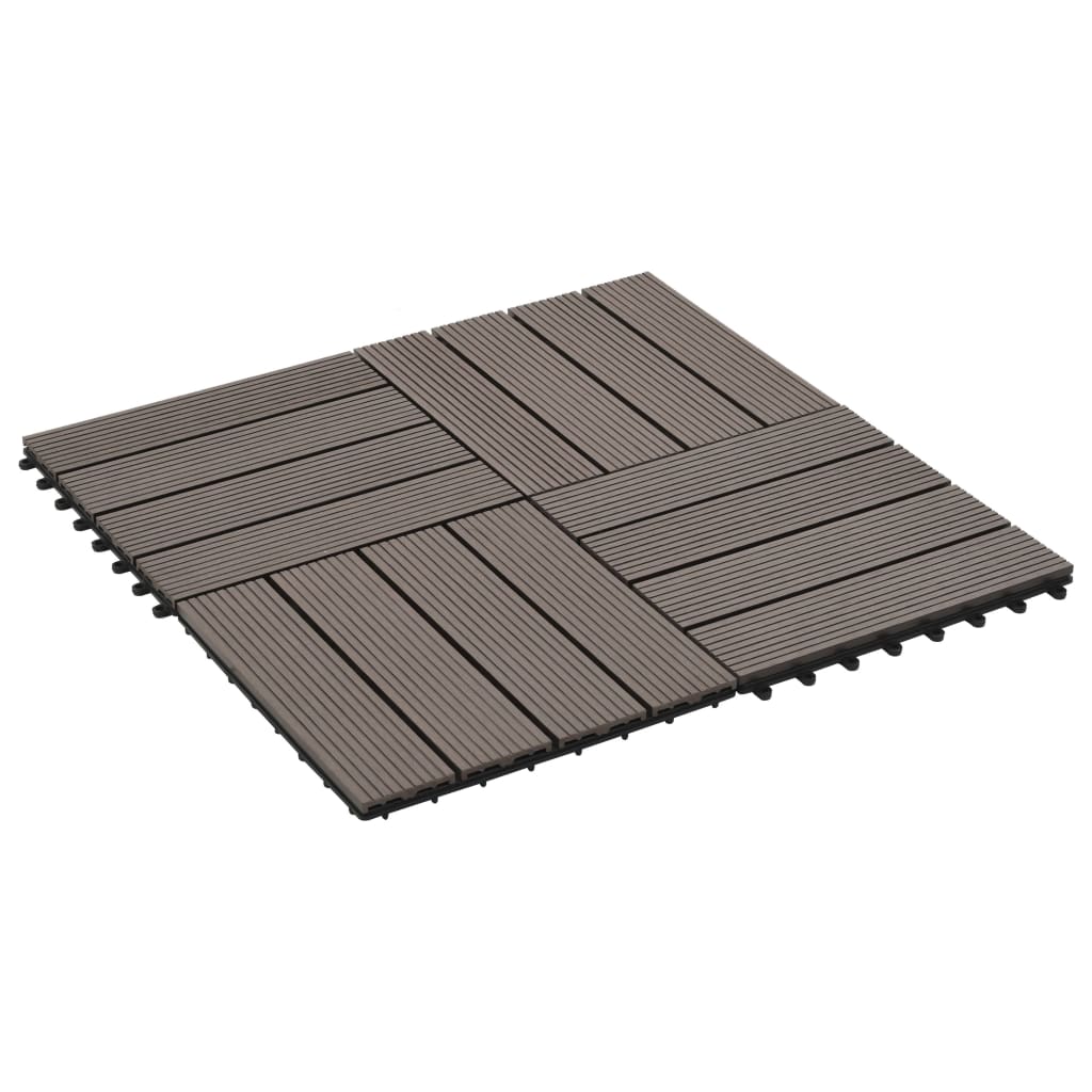 22 pcs Decking Tiles 30x30cm 2 sqm WPC Brown- Flooring & Carpet - HomeShopIreland - Home Shop Ireland - Flooring & Carpet - 22 pcs Decking Tiles 30x30cm 2 sqm WPC Brown