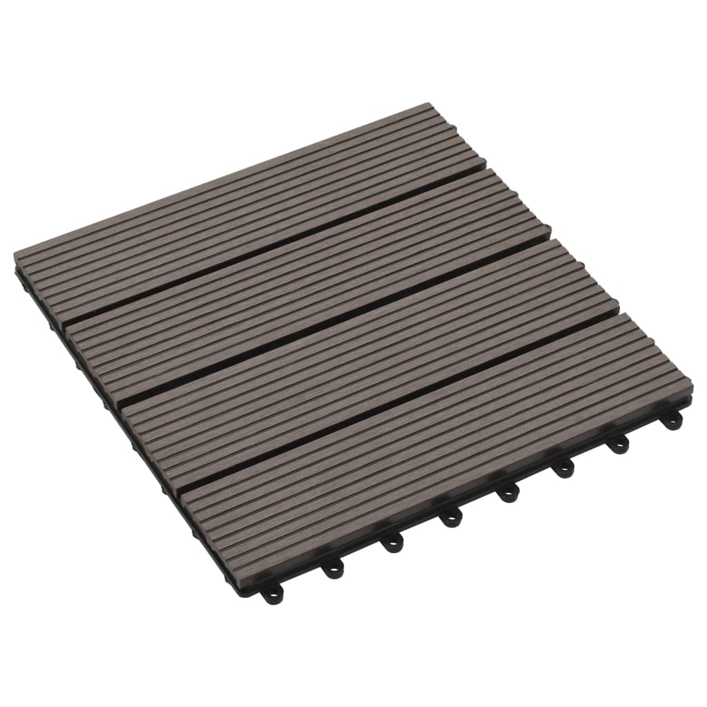 22 pcs Decking Tiles 30x30cm 2 sqm WPC Brown- Flooring & Carpet - HomeShopIreland - Home Shop Ireland - Flooring & Carpet - 22 pcs Decking Tiles 30x30cm 2 sqm WPC Brown