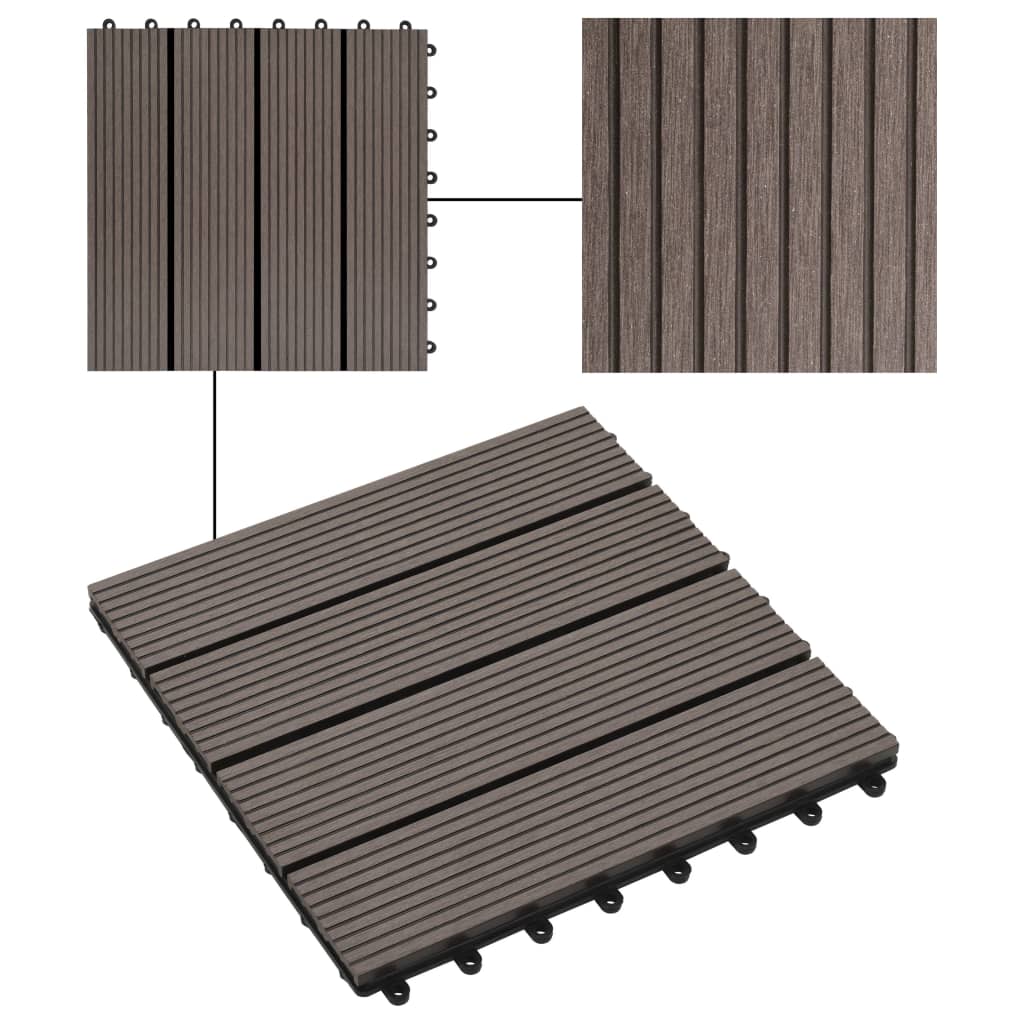 22 pcs Decking Tiles 30x30cm 2 sqm WPC Brown- Flooring & Carpet - HomeShopIreland - Home Shop Ireland - Flooring & Carpet - 22 pcs Decking Tiles 30x30cm 2 sqm WPC Brown