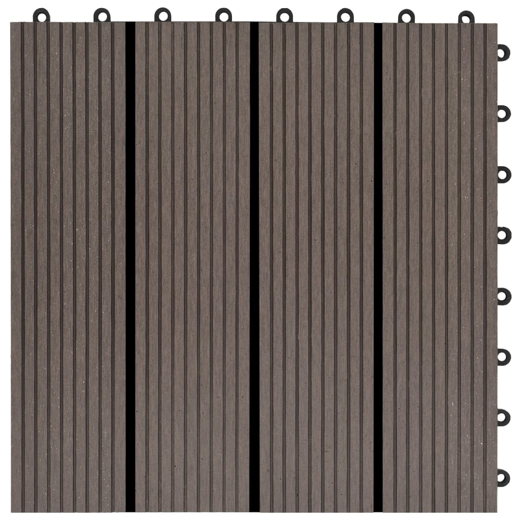 22 pcs Decking Tiles 30x30cm 2 sqm WPC Brown- Flooring & Carpet - HomeShopIreland - Home Shop Ireland - Flooring & Carpet - 22 pcs Decking Tiles 30x30cm 2 sqm WPC Brown