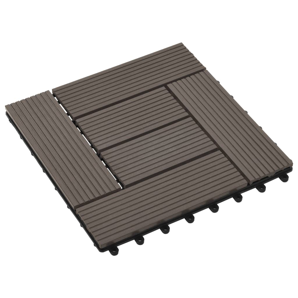 22 pcs Decking Tiles 30x30 cm 2 sqm WPC Dark Brown- Flooring & Carpet - HomeShopIreland - Home Shop Ireland - Flooring & Carpet - 22 pcs Decking Tiles 30x30 cm 2 sqm WPC Dark Brown