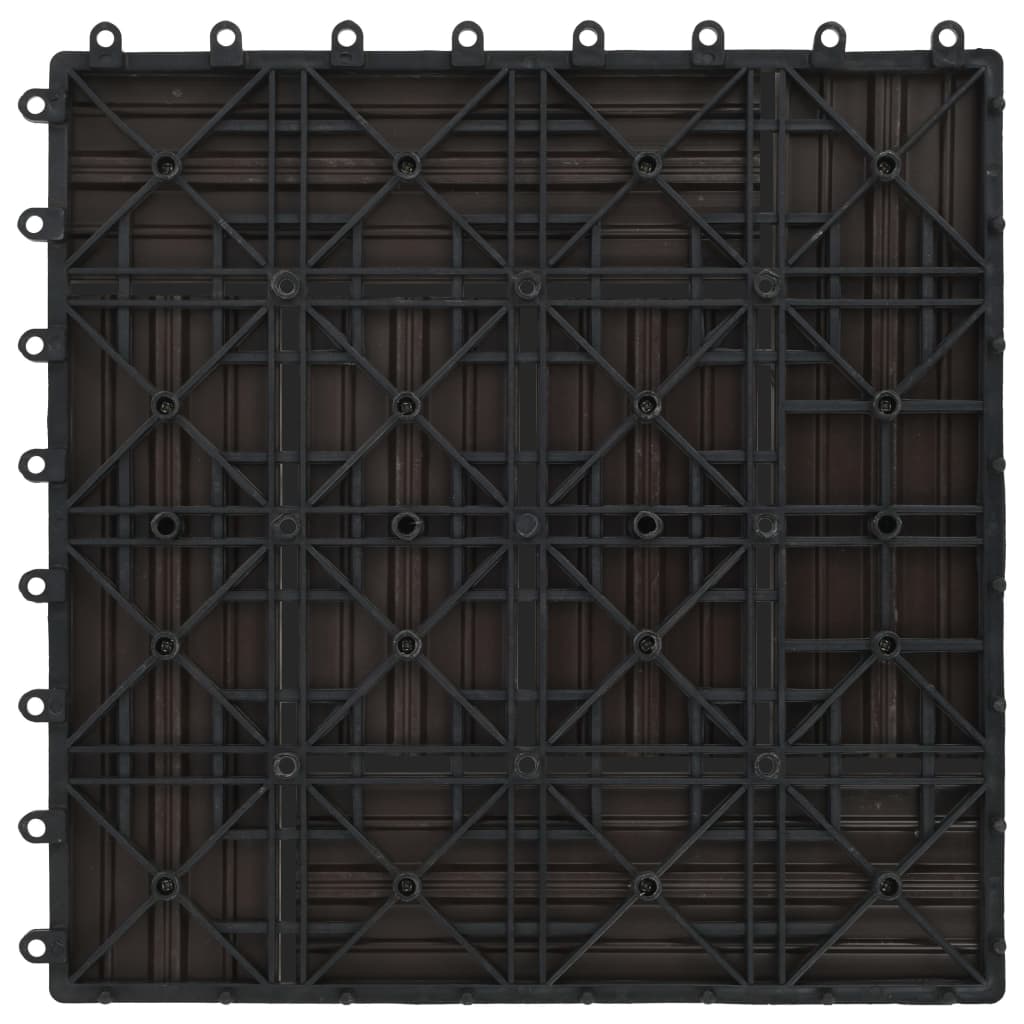 22 pcs Decking Tiles 30x30 cm 2 sqm WPC Dark Brown- Flooring & Carpet - HomeShopIreland - Home Shop Ireland - Flooring & Carpet - 22 pcs Decking Tiles 30x30 cm 2 sqm WPC Dark Brown