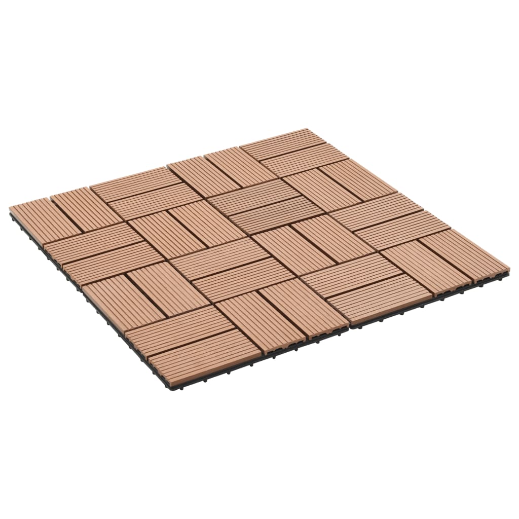 22 pcs Decking Tiles 30x30 cm 2 sqm WPC Brown- Flooring & Carpet - HomeShopIreland - Home Shop Ireland - Flooring & Carpet - 22 pcs Decking Tiles 30x30 cm 2 sqm WPC Brown