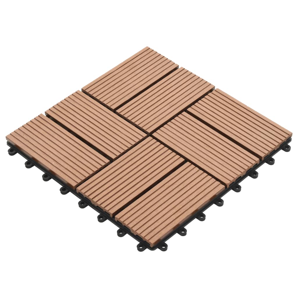 22 pcs Decking Tiles 30x30 cm 2 sqm WPC Brown- Flooring & Carpet - HomeShopIreland - Home Shop Ireland - Flooring & Carpet - 22 pcs Decking Tiles 30x30 cm 2 sqm WPC Brown
