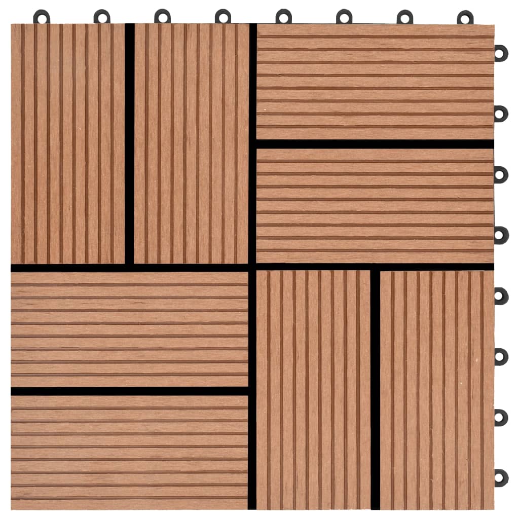 22 pcs Decking Tiles 30x30 cm 2 sqm WPC Brown- Flooring & Carpet - HomeShopIreland - Home Shop Ireland - Flooring & Carpet - 22 pcs Decking Tiles 30x30 cm 2 sqm WPC Brown