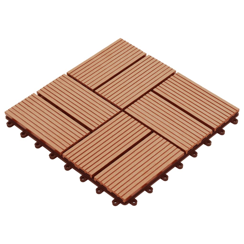 22 pcs Decking Tiles 30x30 cm 2 sqm WPC Teak Colour- Flooring & Carpet - HomeShopIreland - Home Shop Ireland - Flooring & Carpet - 22 pcs Decking Tiles 30x30 cm 2 sqm WPC Teak Colour