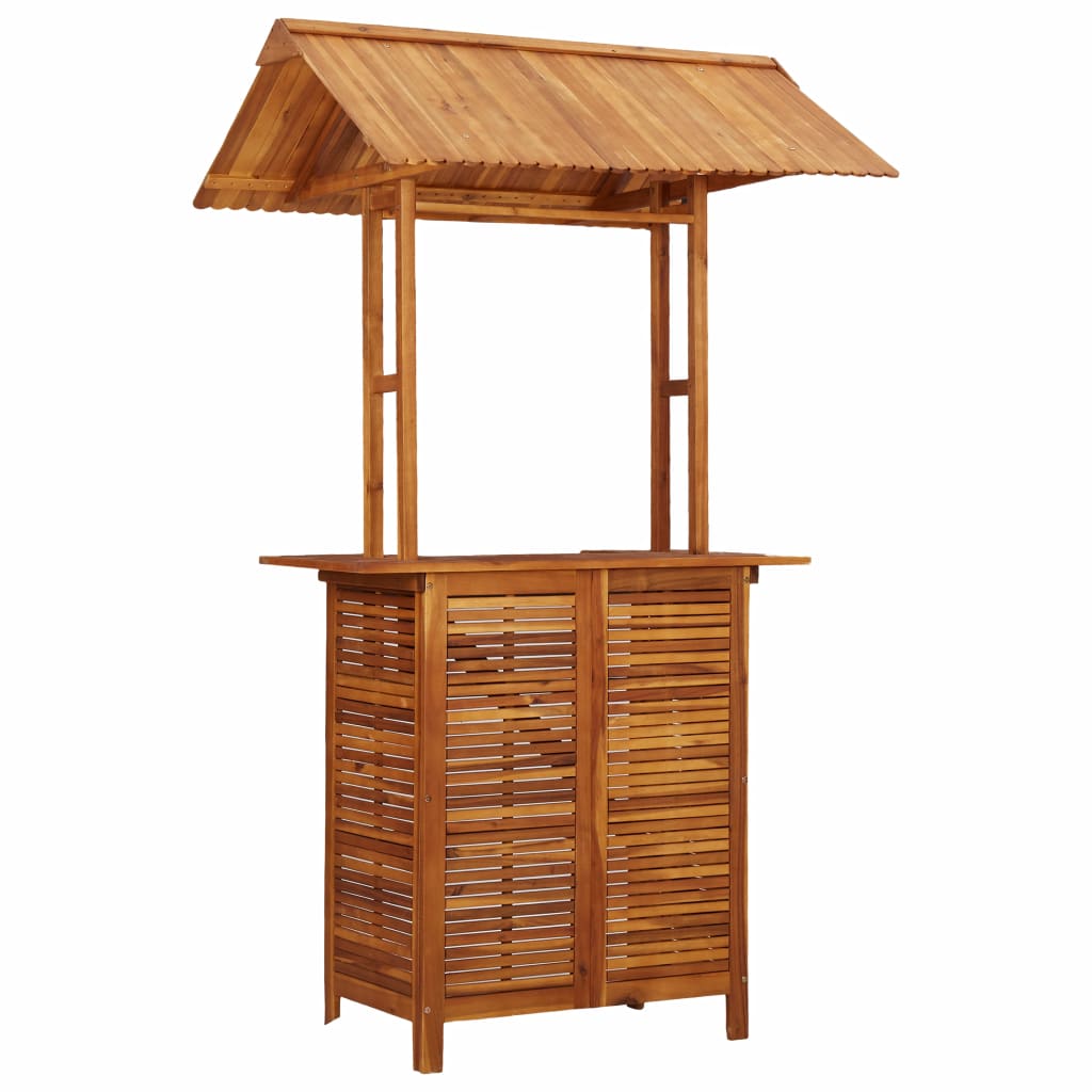 Outdoor Bar Table with Rooftop 122x106x217 cm Solid Acacia Wood- Outdoor Tables - HomeShopIreland - Home Shop Ireland - Outdoor Tables - Outdoor Bar Table with Rooftop 122x106x217 cm Solid Acacia Wood