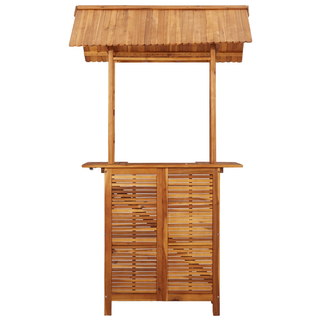 Outdoor Bar Table with Rooftop 122x106x217 cm Solid Acacia Wood- Outdoor Tables - HomeShopIreland - Home Shop Ireland - Outdoor Tables - Outdoor Bar Table with Rooftop 122x106x217 cm Solid Acacia Wood