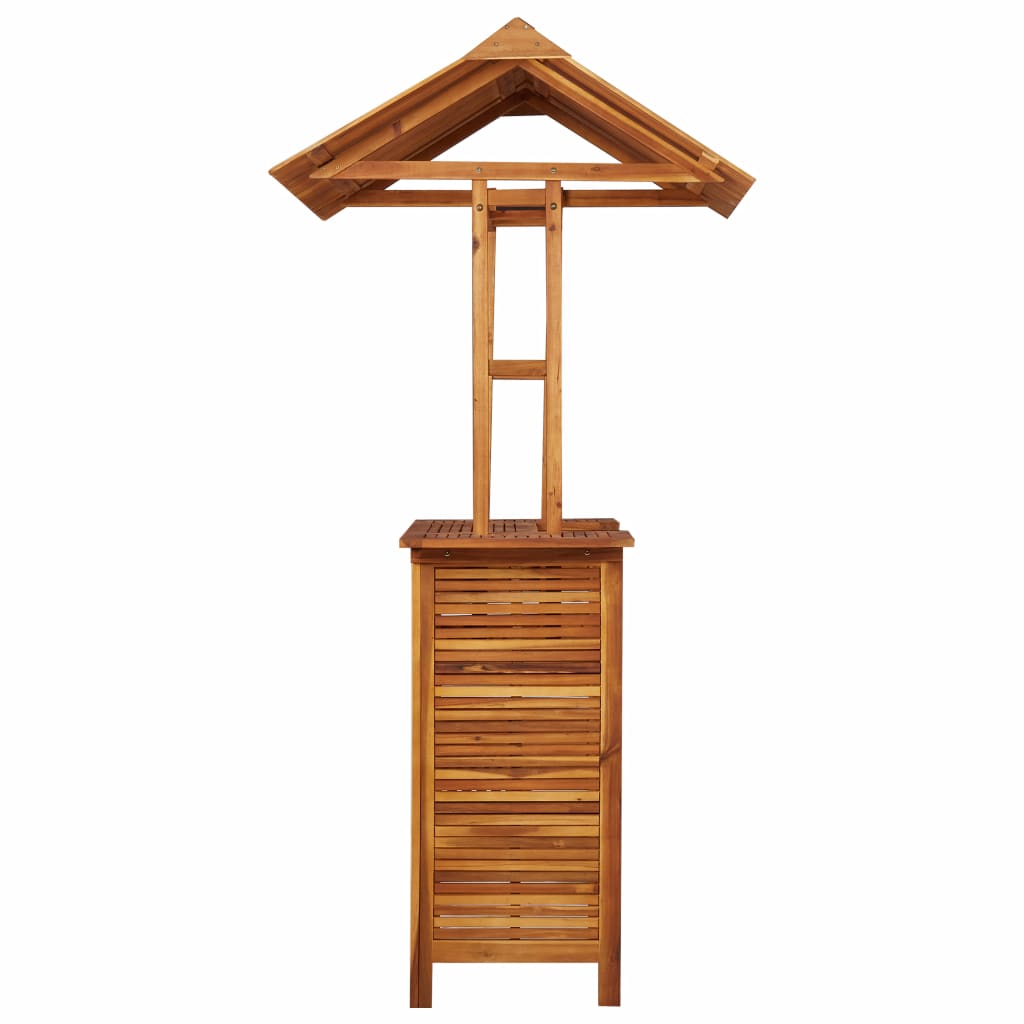 Outdoor Bar Table with Rooftop 122x106x217 cm Solid Acacia Wood- Outdoor Tables - HomeShopIreland - Home Shop Ireland - Outdoor Tables - Outdoor Bar Table with Rooftop 122x106x217 cm Solid Acacia Wood