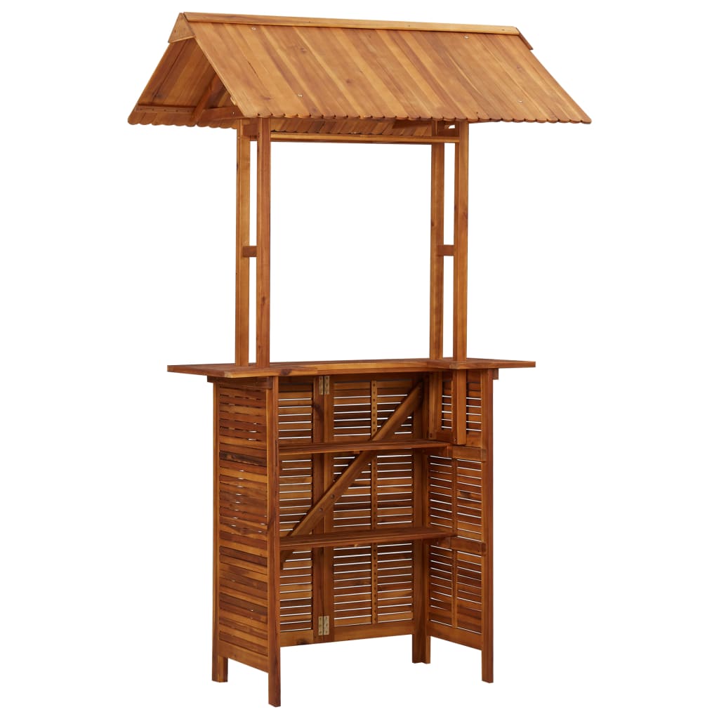 Outdoor Bar Table with Rooftop 122x106x217 cm Solid Acacia Wood- Outdoor Tables - HomeShopIreland - Home Shop Ireland - Outdoor Tables - Outdoor Bar Table with Rooftop 122x106x217 cm Solid Acacia Wood