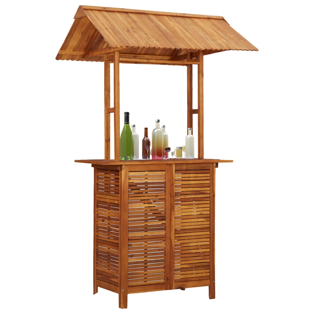 Outdoor Bar Table with Rooftop 122x106x217 cm Solid Acacia Wood- Outdoor Tables - HomeShopIreland - Home Shop Ireland - Outdoor Tables - Outdoor Bar Table with Rooftop 122x106x217 cm Solid Acacia Wood