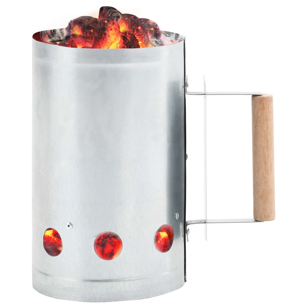 Charcoal Grill Chimney Starter Galvanised Steel- Outdoor Grill Accessories - HomeShopIreland - Home Shop Ireland - Outdoor Grill Accessories - Charcoal Grill Chimney Starter Galvanised Steel