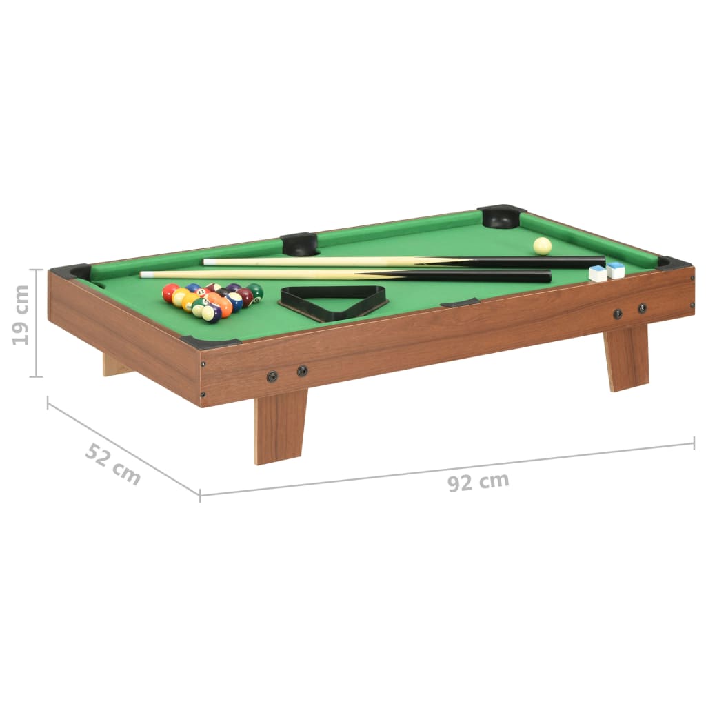 3 Feet Mini Pool Table 92x52x19 cm Brown and Green- Billiards Tables - HomeShopIreland - Home Shop Ireland - Billiards Tables - 3 Feet Mini Pool Table 92x52x19 cm Brown and Green
