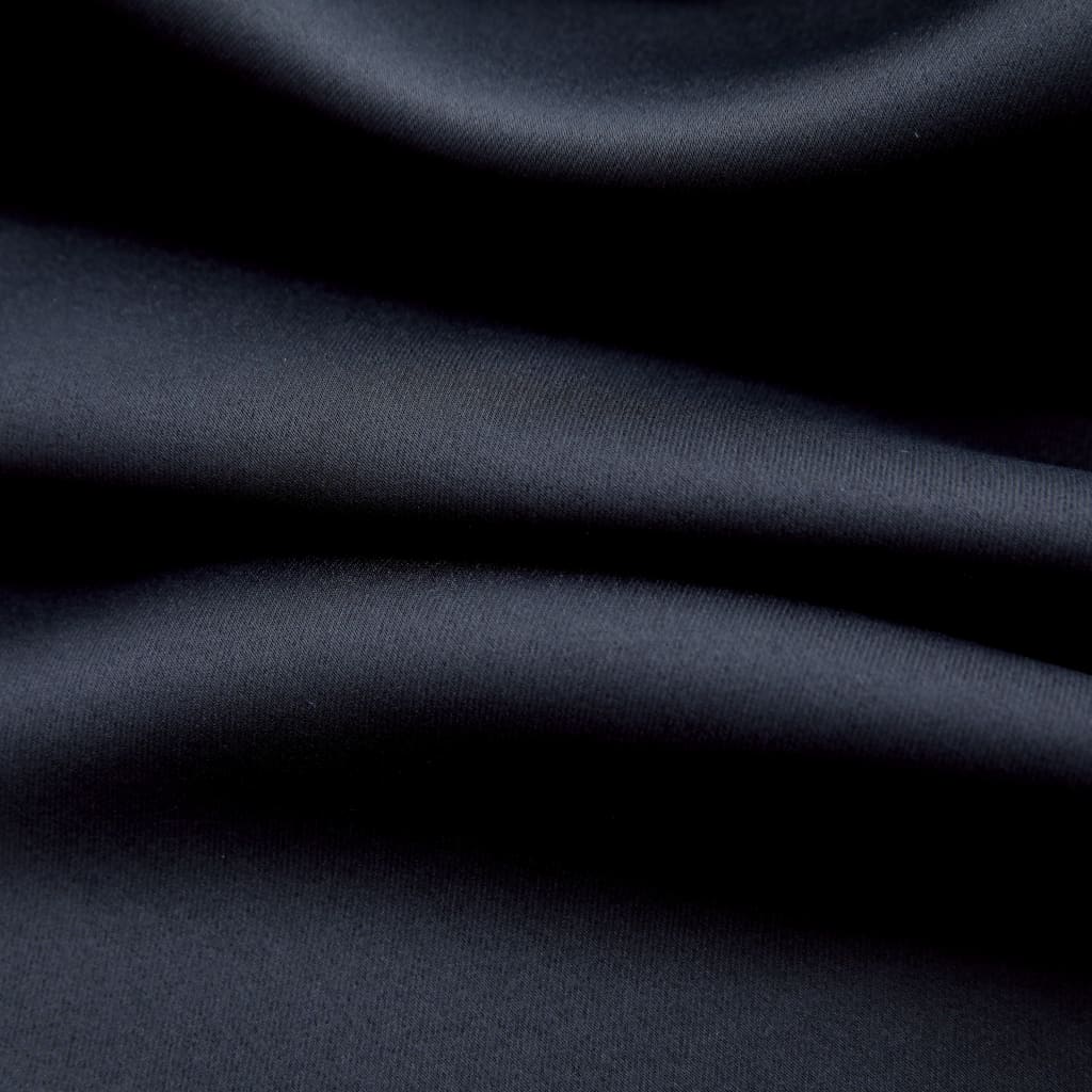 Blackout Curtains with Metal Rings 2 pcs Black 140x245 cm- Curtains & Drapes - HomeShopIreland - Home Shop Ireland - Curtains & Drapes - Blackout Curtains with Metal Rings 2 pcs Black 140x245 cm