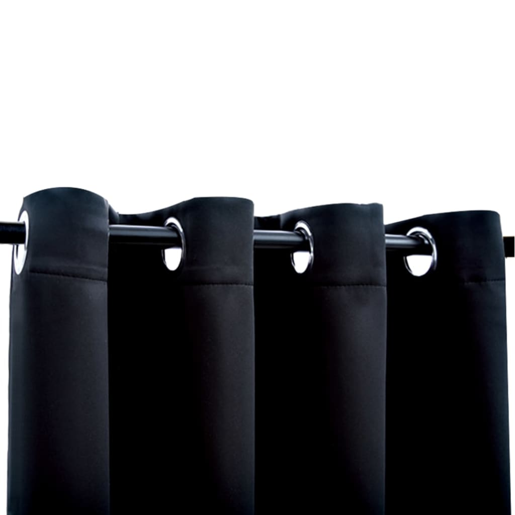 Blackout Curtains with Metal Rings 2 pcs Black 140x245 cm- Curtains & Drapes - HomeShopIreland - Home Shop Ireland - Curtains & Drapes - Blackout Curtains with Metal Rings 2 pcs Black 140x245 cm