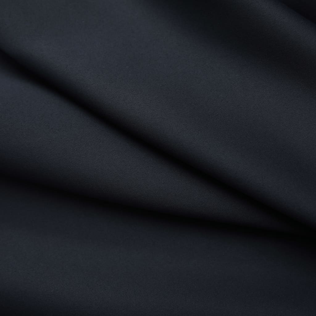 Blackout Curtain with Hooks Black 290x245 cm- Curtains & Drapes - HomeShopIreland - Home Shop Ireland - Curtains & Drapes - Blackout Curtain with Hooks Black 290x245 cm