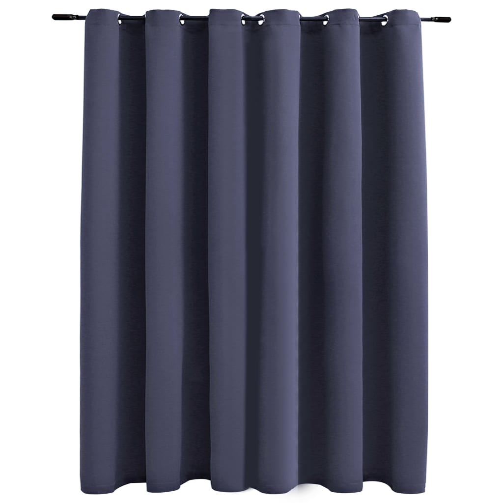 Blackout Curtain with Metal Rings Anthracite 290x245 cm- Curtains & Drapes - HomeShopIreland - Home Shop Ireland - Curtains & Drapes - Blackout Curtain with Metal Rings Anthracite 290x245 cm